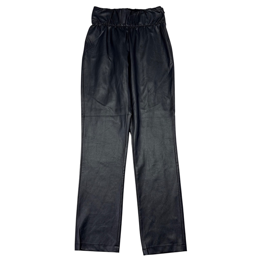Brochu Walker Vegan Faux Leather Pants Size XS Black Elastic Waist Slim